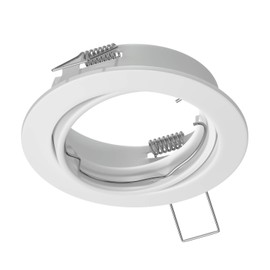 ledscom.de Fere Ceiling Mounting Frame, Round, Swivelling, Glossy White