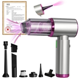 7-In-1 US-Designed Car Vacuum Portable Cordless【Powerful Brushless Motor | 28,000 Pa Suction】【5.0 Graphene Battery|Lasting Endurance】Handheld Vacuum Cordless Car for Home Officeand Pet Hair (Silver)