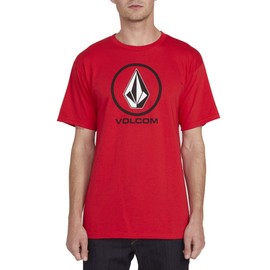 Volcom Men's Crisp Stone Short Sleeve Basic TEE, Red, Medium