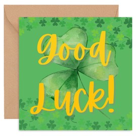 Good Luck Cards - Goodbye New Job Retirement Leaving Card - for Colleagues Women Work Bestie - Exam GCSE A Level Driving Test Gifts - 14cm