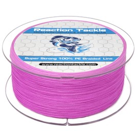 Reaction Tackle Braided Fishing Line Pink 100LB 1000yd