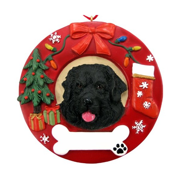 Newfoundland Ornament Personalized and Hand Painted Measures 3.75 Inches Diameter