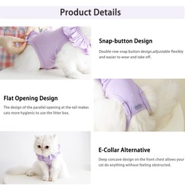 Cat Recovery Suit Female Professional Cat Surgery Suit for Abdominal Wounds Cat Onesie for Cats After Surgery Cat Post Surgery Suit,Cat Cone Alternative for Kitten(C-SHF01-Orange-S)