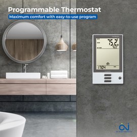 OJ Microline Thermostat with Built-in GFCI. Programmable Dual Voltage, Dual Sensing, Electric Radiant Floor Heating Thermostat. Includes 2 Floor Sensors, Primary Plus a Backup - Model UDG-4999