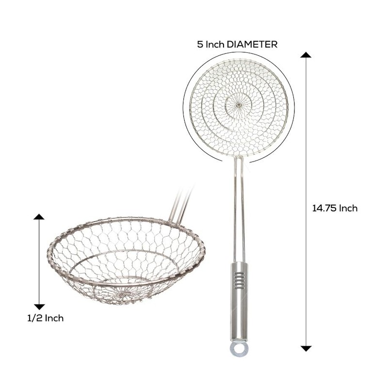Helen’s Asian Kitchen Spider Strainer, All Stainless Steel, 5-Inch Strainer