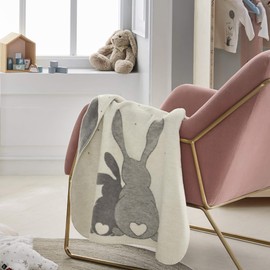 S. Oliver baby blanket chain stitched pale cream size 75x100 cm