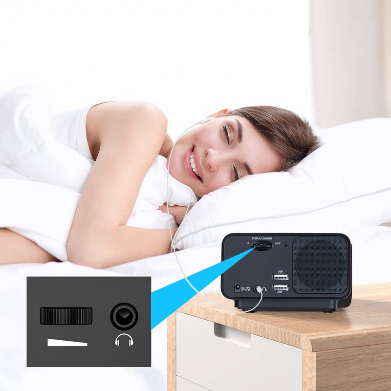 Lancoon Digital Bedroom Alarm Clock Radio Dual USB Charge Ports