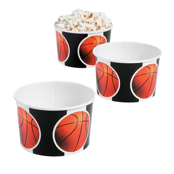 Basketball Snack Bowls (set of 12) Tournament and Sports Party Supplies