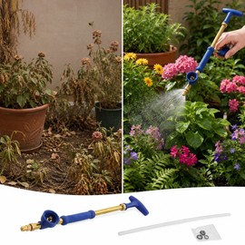 Adjustable Brass Misting Nozzle for Garden Sprayers – Push-Pull Watering Wand with Mist & Stream Spray for Flowers, Vegetables & Outdoor Use