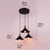 FIRVRE 3-Lights Industrial Pendant Light, Black Adjustable Metal Pendant Lights,