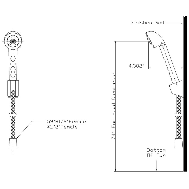 Builders Shoppe 3210BZ/4120BZ RV/Motorhome Replacement Non-Metallic Two Handle Tub Shower