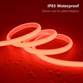 BENLUN AC 110V COB LED Strip Lights Outdoor Waterproof 65.6ft, Red Super Bright 200W LED Rope Light, IP65 Flexible Cuttable, for Bedroom Garden Commercial House Gaming Room Decor