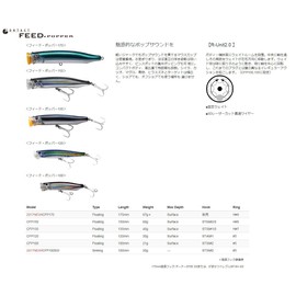 Tackle House CFP100SW Contact Feed Popper Floating CFP SW 3.9 inches (100 mm) 1.2 oz (30 g) Sinking Lure, Japanese Anchovy #09