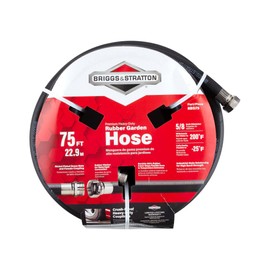Briggs and Stratton 8BS75 75-Foot Premium Heavy-Duty Rubber Garden Hose, Brass
