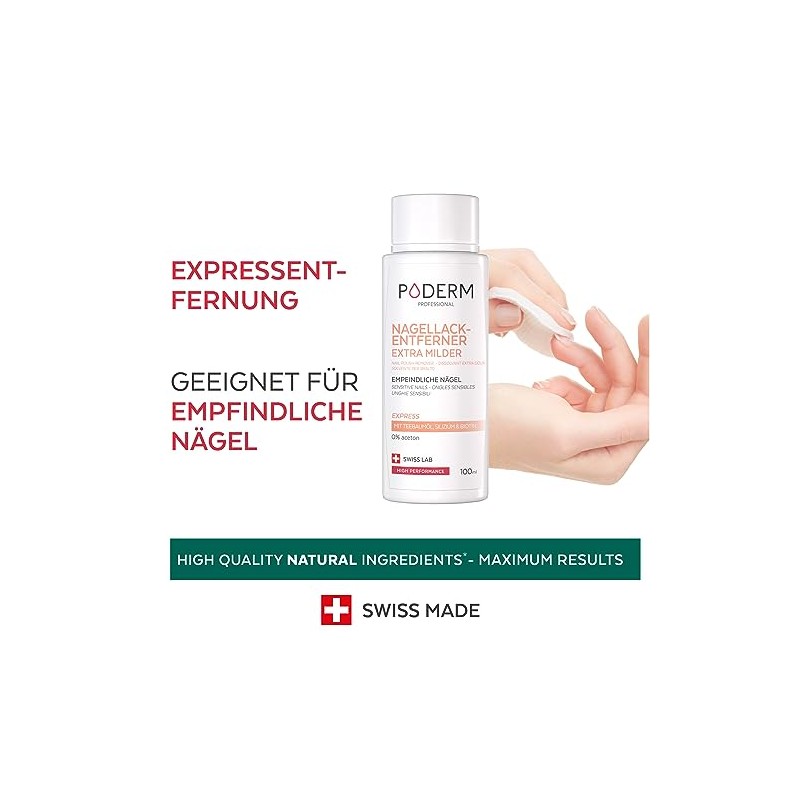 PODERM - Nail Polish Remover Acetone-Free Extra Gentle with Tea