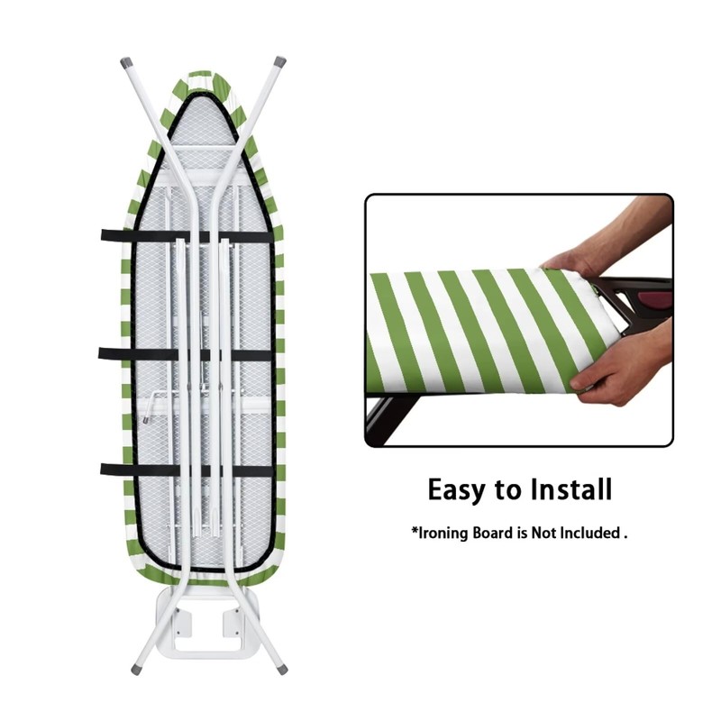 Gzzxiailg Green White Stripe Ironing Board Cover Standard Size, Resist