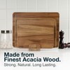 Sango Acacia Cutting Board Set with Juice Grooves and Stand,