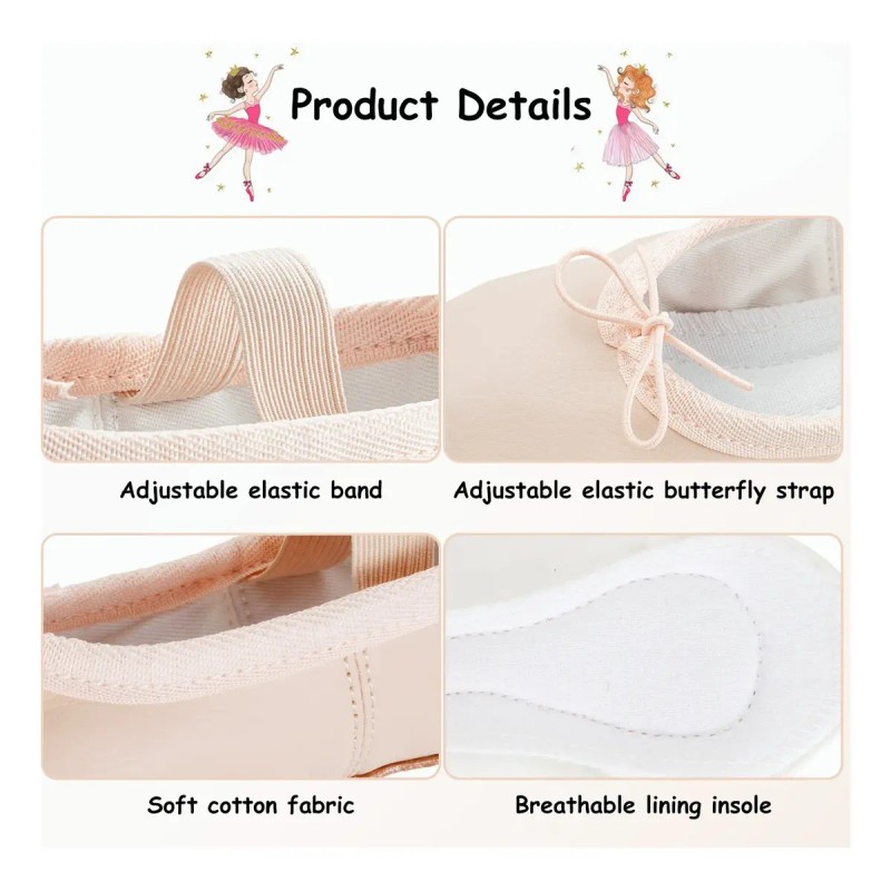 Zapatos De Ballet Para Niña Y Mujer, Piel De Pu
