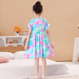 ICOSY Girls Nightgowns Unicorn Dress Pajamas for Kids Toddler Princess Nightgown Dress Unicorn Clothes for Girls