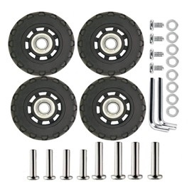 2 Pairs Luggage Wheels Replacement 75 * 24mm(2.95"x0.94") Inline Roller Skate Wheels with 8mm(0.31") Bearings Repair Kit