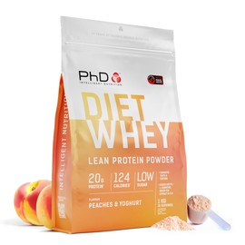 PhD PhD Nutrition Diet Whey Lean Protein Powder | Peaches & Yoghurt Whey Protein Powder | 31 Servings 1kg Bag