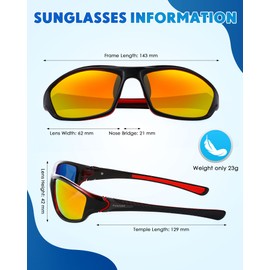 Frienda 6 Pack Polarized Sport Sunglasses for Men Multipack Sunglasses Pack Fit over Sunglasses Lot Set Mens Sport Fishing Sunglasses (Mixed Colors)