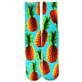 Benefeet Sox Crazy Socks for Men Funny Socks for Boys Teens Unisex 3D Print Pinapple Novelty Fruit Theme Patterned Designer Socks for Kids Athletic Tube Socks Christmas