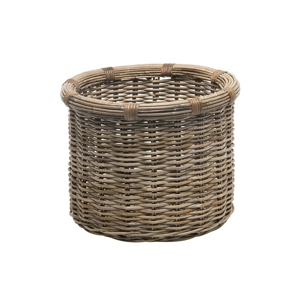Kouboo 1060106 Rattan Kobo Round Log and Storage Basket, Gray