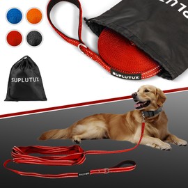 Dog Leash Long Leash for Dog Training, Training for Large Dogs, Medium Dogs, Small Dogs, Reflective Thread, Night Safe, Nylon, Durable, Long, Dog Leash Pet Supplies (Red, 9.8 ft (3 m)