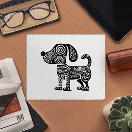 2 x 'Abstract Dog' Microfibre Lens/Glasses Cleaning Cloths (LC00024202)