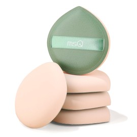 MSQ 5Pcs Makeup Sponge For Foundation Concealer and Powder, Triangle Powder Puff Soft Sponges Blender, Latex Free Blender Sponge For Liquid, Cream, Powder Seamless & Flawless Makeup (Green)