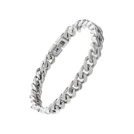 Tuewut Stainless Steel 8mm Cuban Link Bracelet for Men/Women/Boy,Silver/18K Gold Plated 6/6.5/7/8/9 inch Fashion HIP HOP Jewelry Bracelet for Gifts