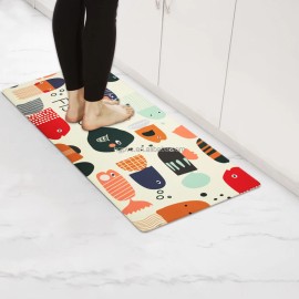 Non Slip Washable Absorbent Kitchen Mats Woven Kitchen Runner Rug Floor Mats Laundry Room Hallway Kitchen Rugs and Matssize: 19"*47.2", color: Orange