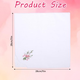 Pack of 6 Handkerchiefs Cotton Women's with Flowers Embroidery Floral Lace Handkerchief Vintage Flowers Handkerchief for Wedding Party A Great Gift for Mother's Day Christmas