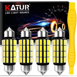 KATUR Bombilla C5W LED, 39mm 1.54'' Canbus Festoon LED 12V 24V 6000K Blanco Xenon 6411 6413 6423 6461 DE3425 DE3423 Bombillas Coche Cúpula Tablero Luz Tronco, 4pcs