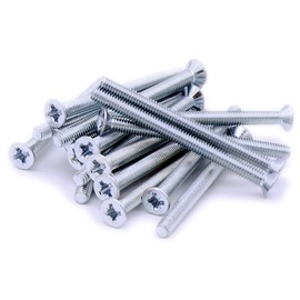 M4 (4mm x 50mm) Pozi Countersunk Machine Screw (Bolt) - Steel (Pack of 20)