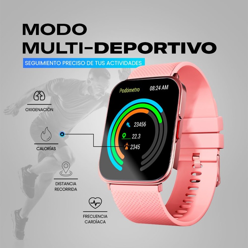 STF Smartwatch Kronos Optimum Certificación IP67 Sumergible para Deportes acuáticos