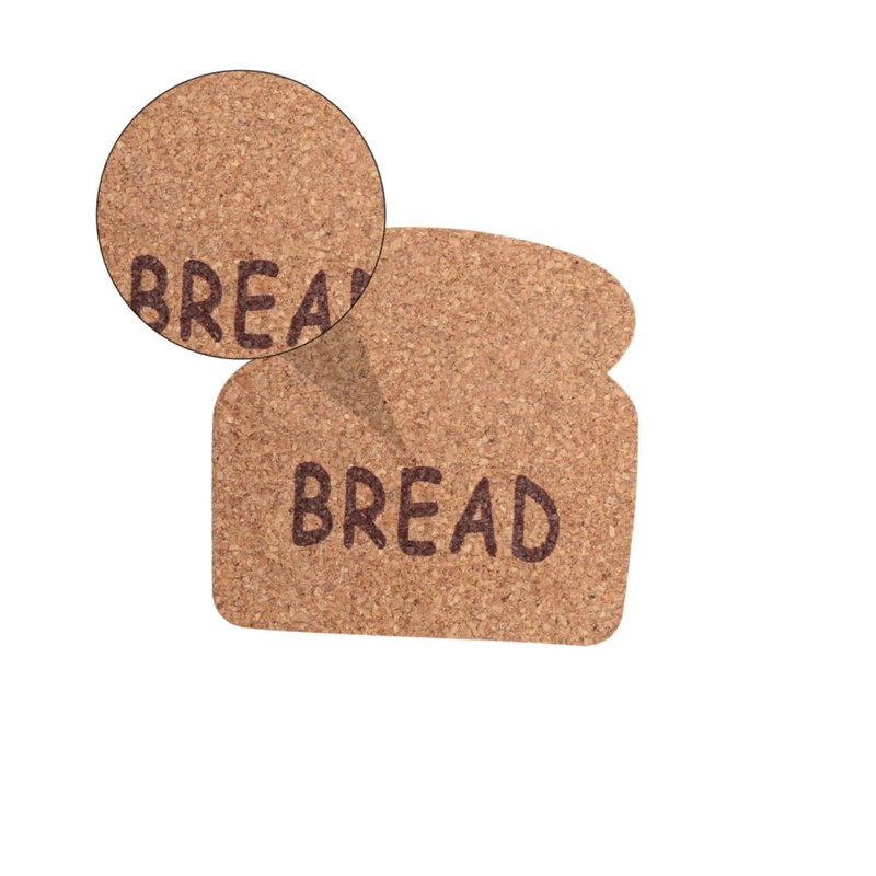 STOBAZA 3sets Bread Shape Heat Insulation Coasters Creative Cork Cup