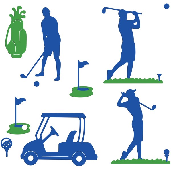 GLOBLELAND Golf Sport Metal Cutting Dies Golf Clubs Lawn Cart Die Cuts Stencil Template for Scrapbook Embossing Album Paper Card Making