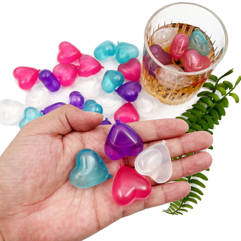 Reusable Ice Cube, 40Pcs Plastic Ice Cubes, Quick-Freeze Easy-to-Clean Refreezable