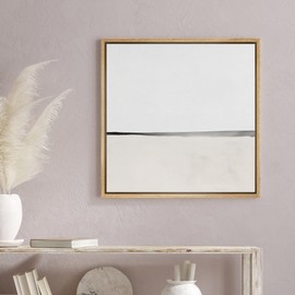 SIGNWIN Framed Canvas Print Wall Art White Tan Pastel Geometric Landscape Abstract Shapes Illustration Modern Art Decorative Nordic Minimal Calm/Zen for Living Room, Bedroom, Office - 24"x24" Natural
