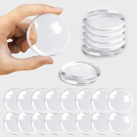 16 Pcs Door Knob Wall Protector 2" Set, Round Clear Rubber Door Stop, Washable & Reusable Wall Protectors, Durable, Shock Absorbent, Silencer, Self Adhesive (16 Pieces)