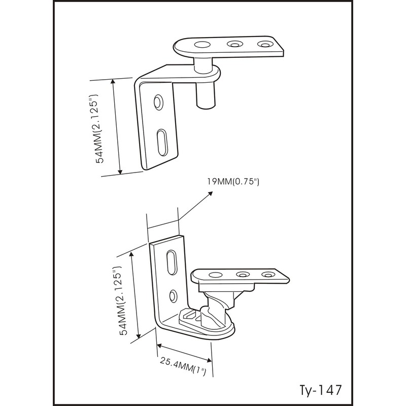 QCAA Cafe Door Gravity Pivot Hinge Set, Double Action, Brass