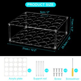 uxcell Vinyl Roll Storage Rack, Acrylic Vinyl Roll Holder for Up to 20-Holes, Vinyl Organization for Craft Room Gift Wrap Roll Vinyl Storage Organizer Household Gadgets, Clear