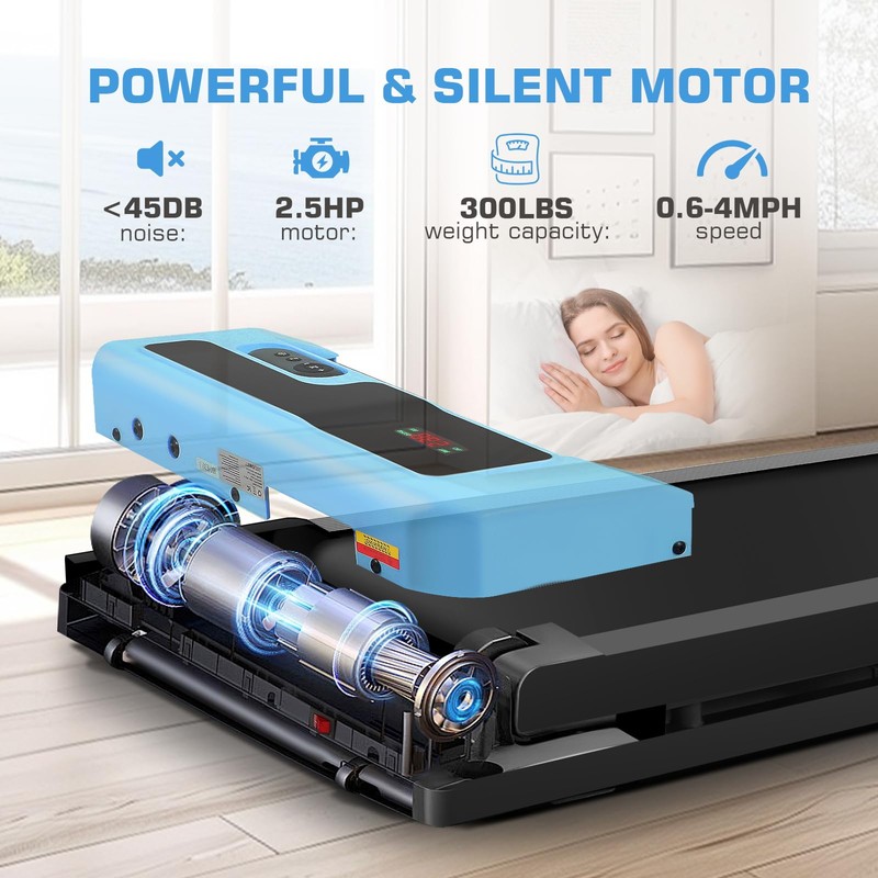 Walking Pad Treadmill, 2 in 1 Under Desk Treadmill Max