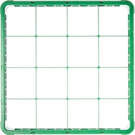Carlisle RE16C09 OptiClean 16 Compartment Divided Glass Rack Extender, 4.45" Compartments, Green (Pack of 6)