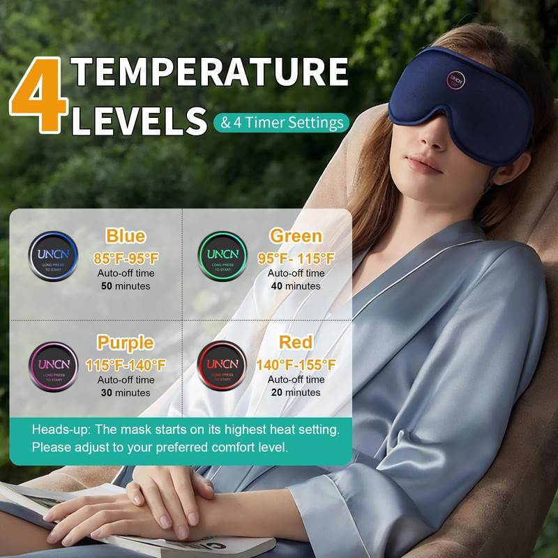 Heated Eye Mask Cordless Warm Eye Compresses for Dry Eyes,