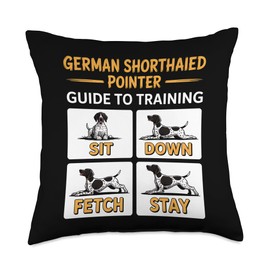 German Shorthaired Pointer Guide Training Funny Dog Throw Pillow