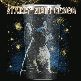 Onebttl French Bulldog Gifts, Frenchie Gifts for Women, 20 oz Insulated Traver Mug Tumbler - Starry Night French Bulldog