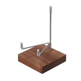 Hipiwe Crystal Display Stand Adjustable Metal Arms Display Stand Easel with Wooden Base for Displaying Geodes Rock Mineral Agate Coral Seashell and Small Collectibles,2.6"x2.6"x4.1"